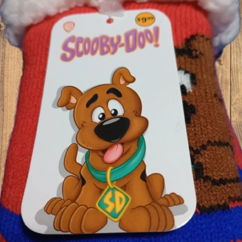 NWT Scooby-Doo! Kids Sherpa Lined Cushioned, Non-Slip Socks One-Size Fits Most